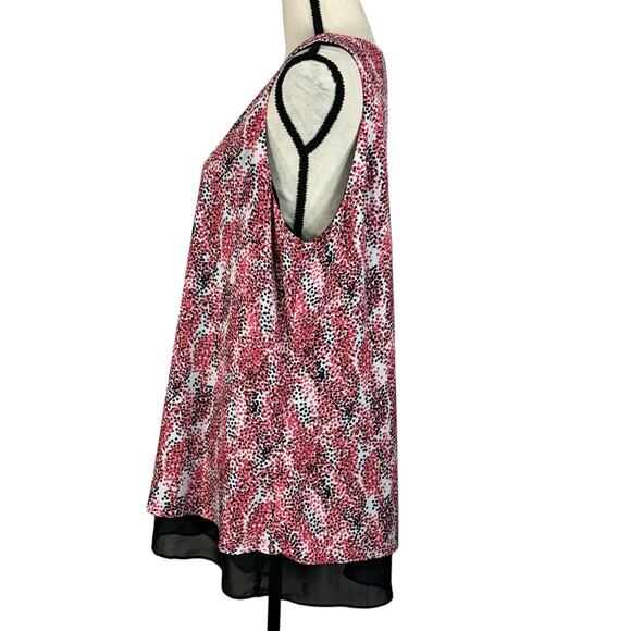 Zac & Rachel X-Large Top Sleeveless Asymmetrical Lined V-Neck Abstract Dots - Picture 6 of 9